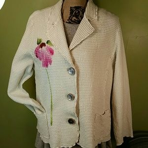 1X Hand Painted Floral Jacket